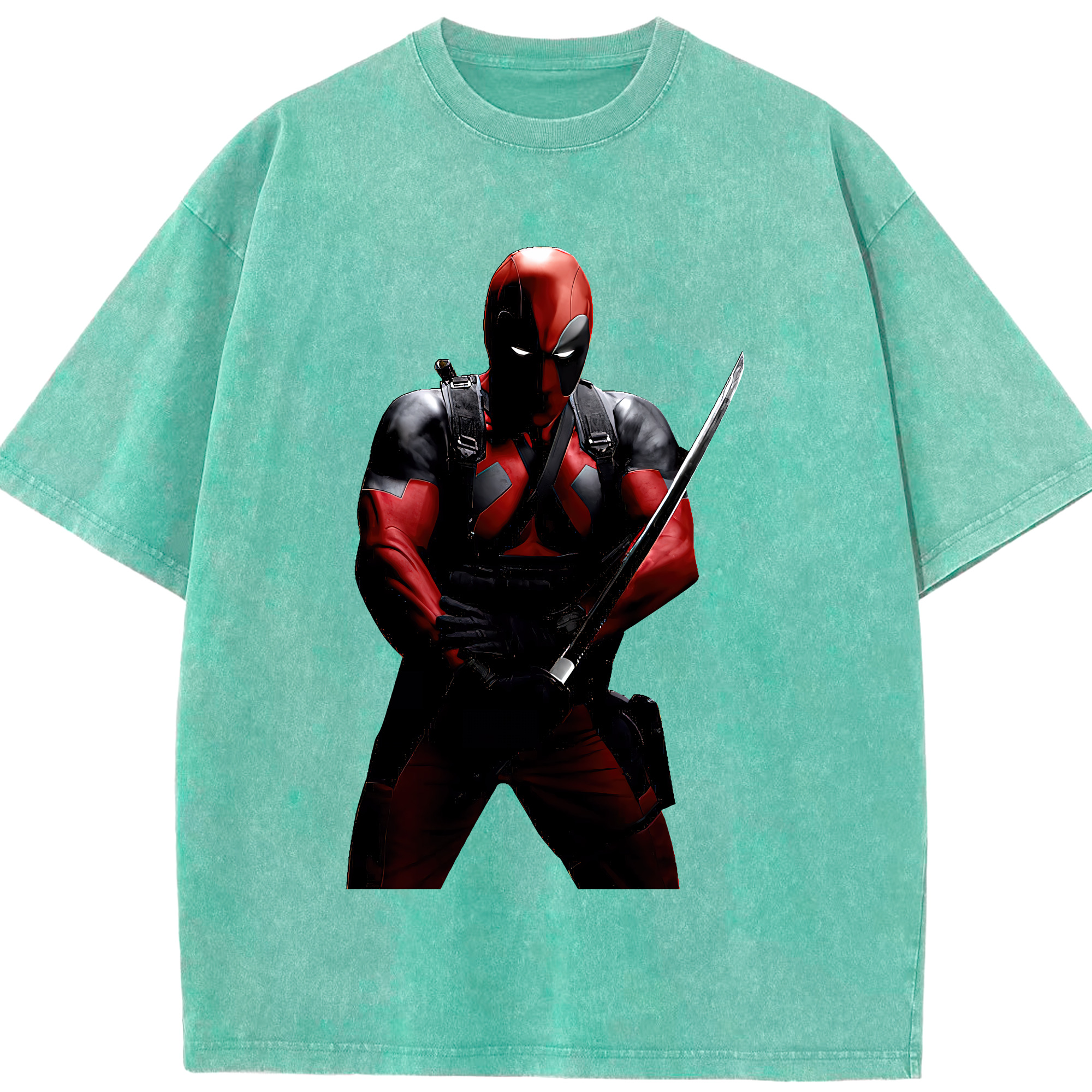 （画像用） Deadpool デッドプール 綿100% ヴィンテージ風 半袖Tシャツ（フロントプリント）